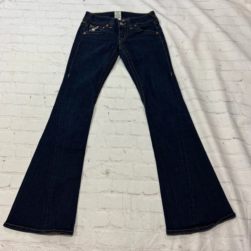 TRUE RELIGION BRAND JEANS “JOEY” boot cut flare Women's Blue Denim Pants 27 EUC - Picture 12 of 15